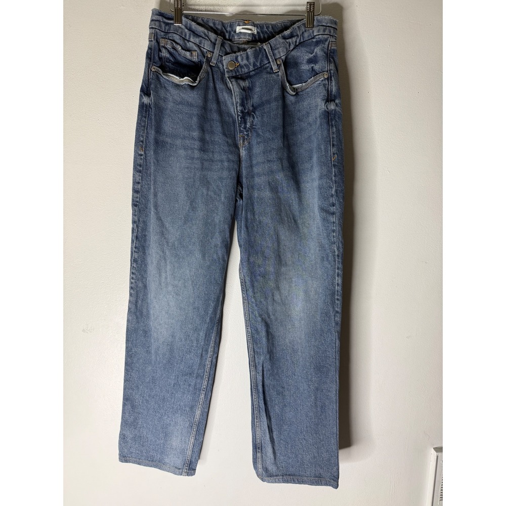 Good‎ American straight leg jeans off center button size 14/32